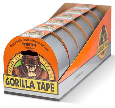 Gorilla Silver Tape 11mtr x 48mm 6pce