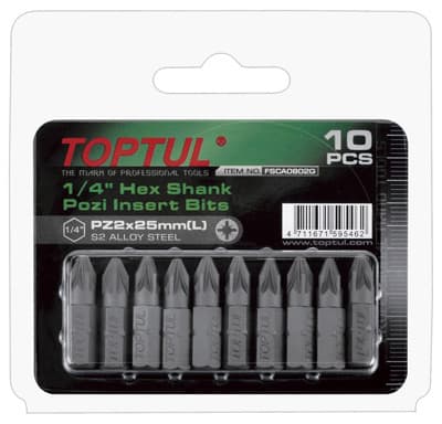 PZ2 25mm Screwdriver Bit Set 10pce