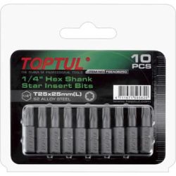 T25 25mm Screwdriver Bit Set 10pce