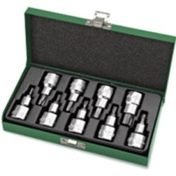 9pce 1/2"dr Star bit socket set T20 - T60