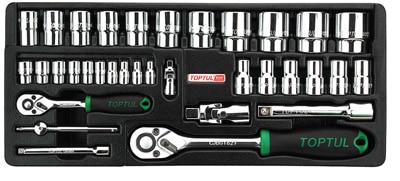 1/4" & 1/2"Dr Socket Set 34Pc
