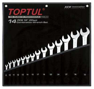 Toptul Comb Spanner set 14Pc 8-32mm