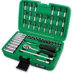 1539087065c512c69d3cfafdf601727304e11a9567.jpg 1/4"Dr Socket & Bit Set deep/reg 46Pc metric