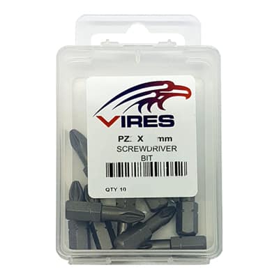 Vires PZ1 25mm Screwdriver Bit Set 10pce