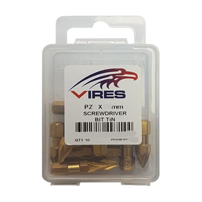 Vires PZ1 25mm TiN Screwdriver Bit Set 10pce