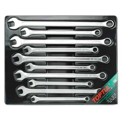 10pc XL Combination Spanner Set Tray 10-19mm