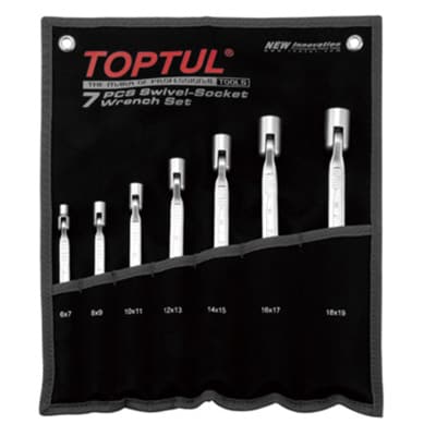 DBL End Swivel-Socket Spanner Set 6-19mm 7Pc