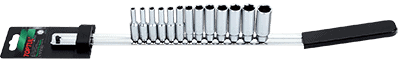 1/4" Dr 6PT Deep Socket Rail Set Metric 13pce