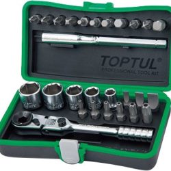 1589810792961f622e6356c20fed2c214b20bf9094.jpg 1/4" Dr. Mini Ratchet Socket & Bit Set 27pcs