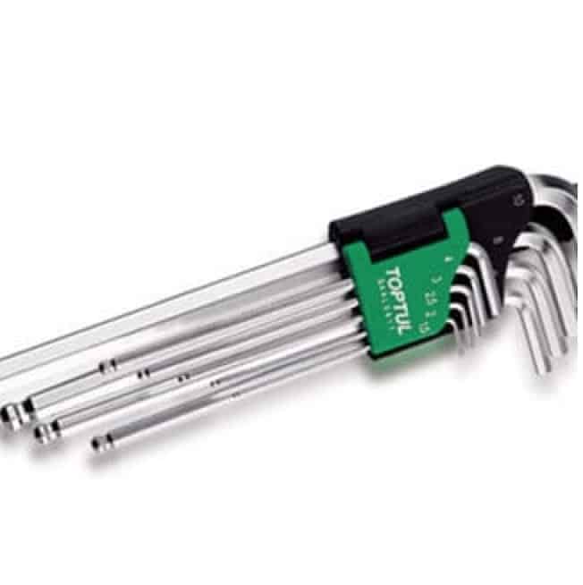 9Pce Long Ball Hex Key Set 1/16"-3/8"