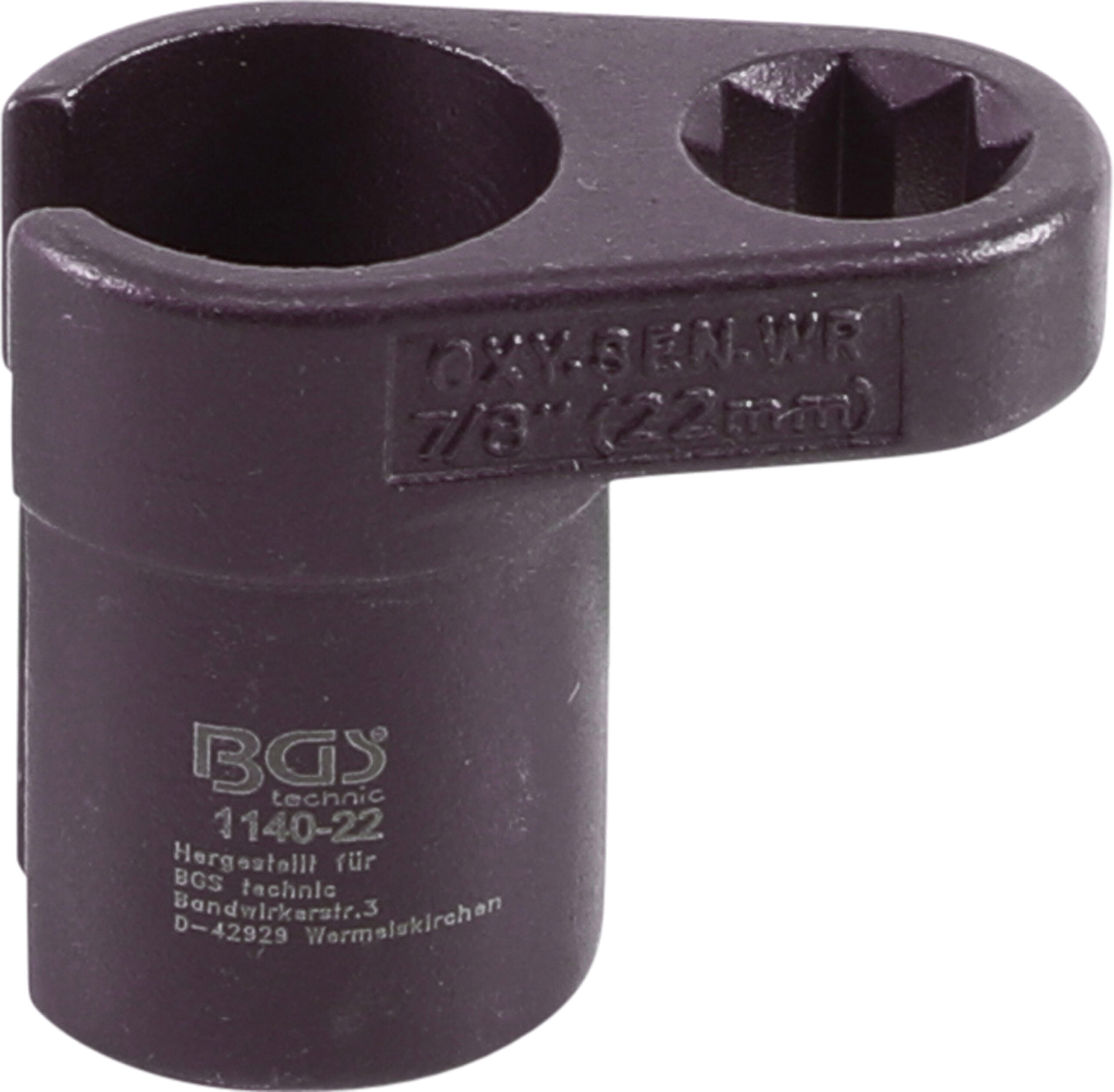 Oxygen Sensor Socket | angled | 12.5 mm (1/2") double 4-point Drive | 22 mm | 11 mm slot