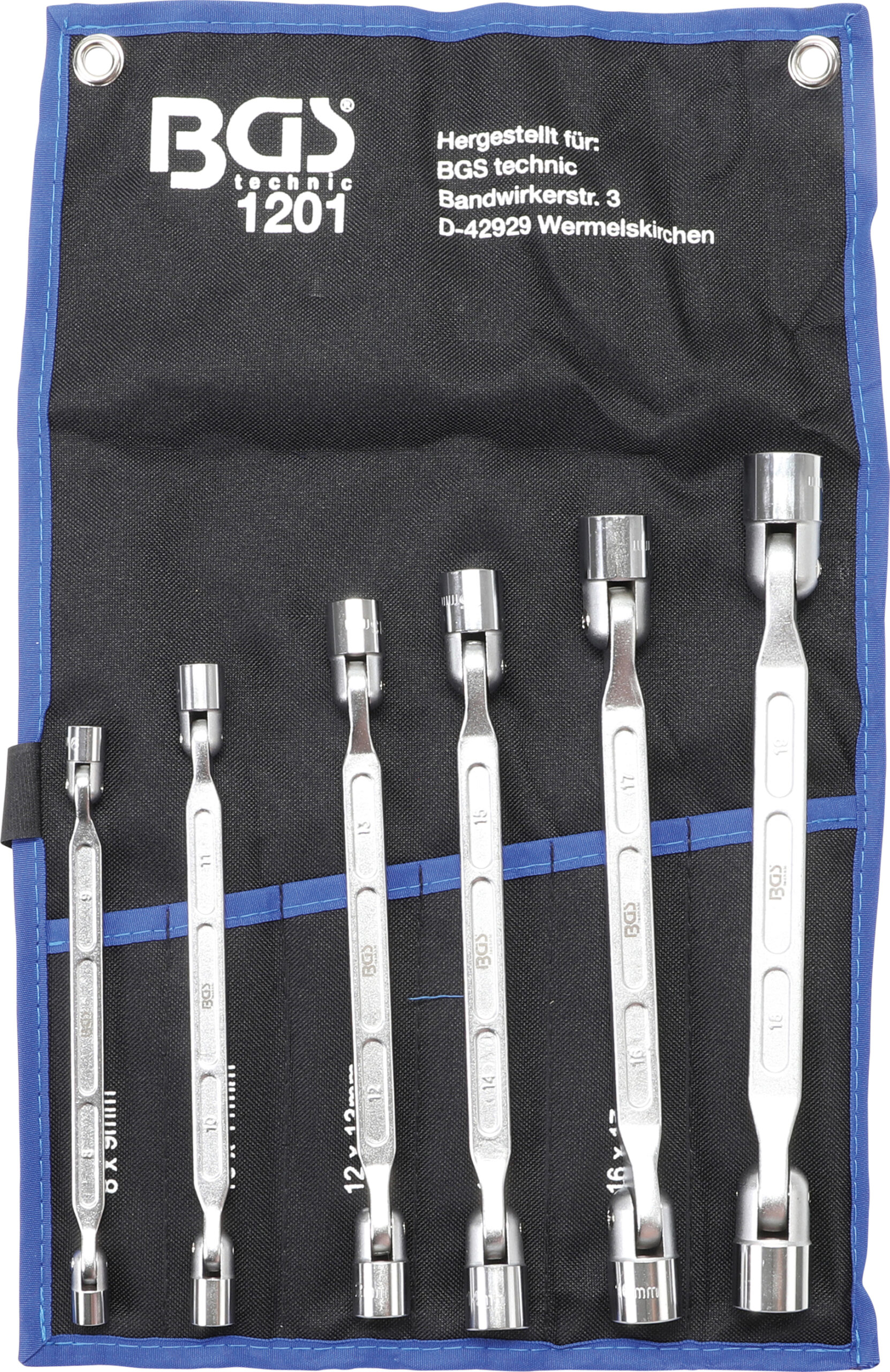 Double Ring Spanner Set with flexible Heads | 6 pcs.