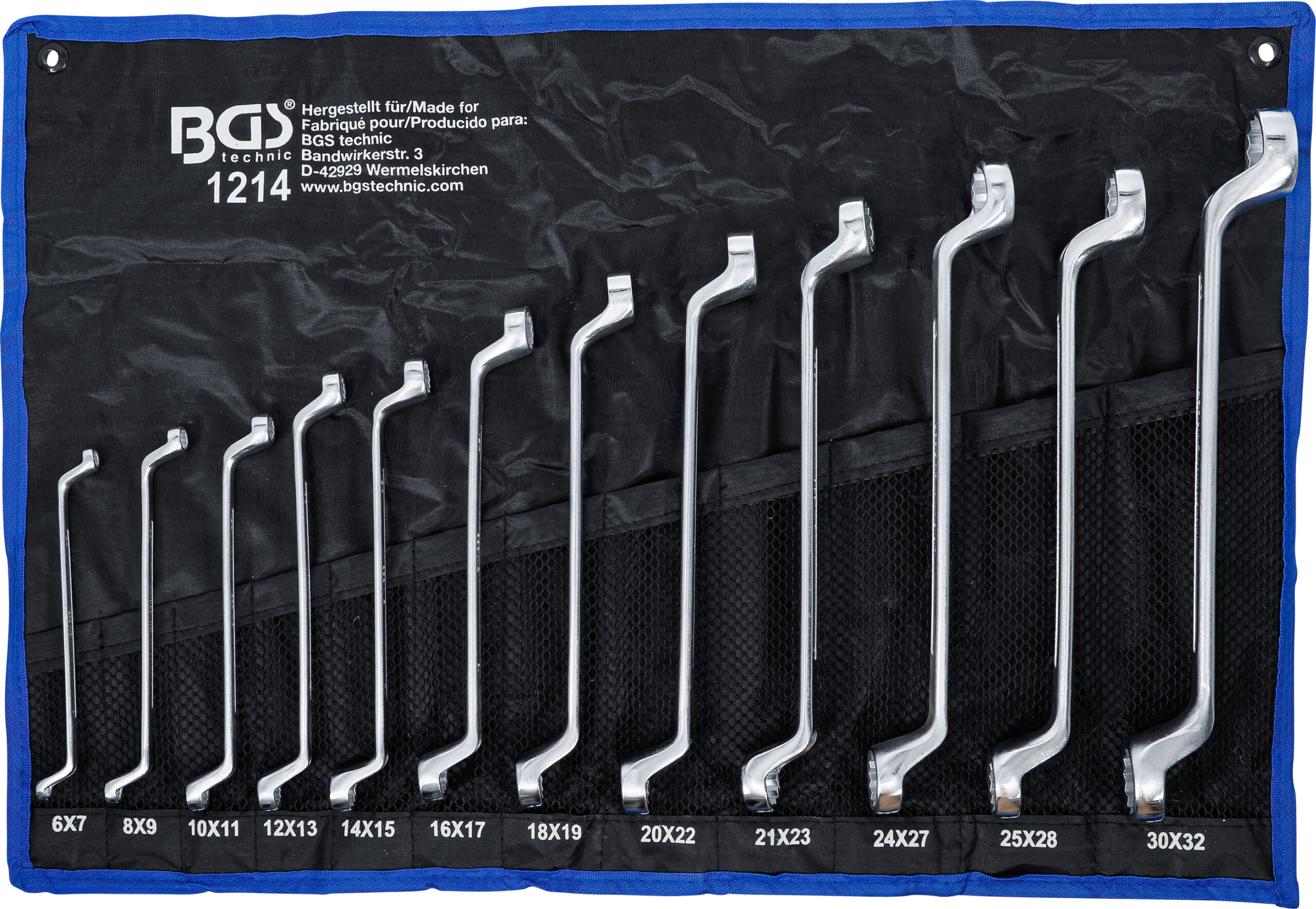 Double Ring Spanner Set | offset | 6 x 7 - 30 x 32 mm | 12 pcs.