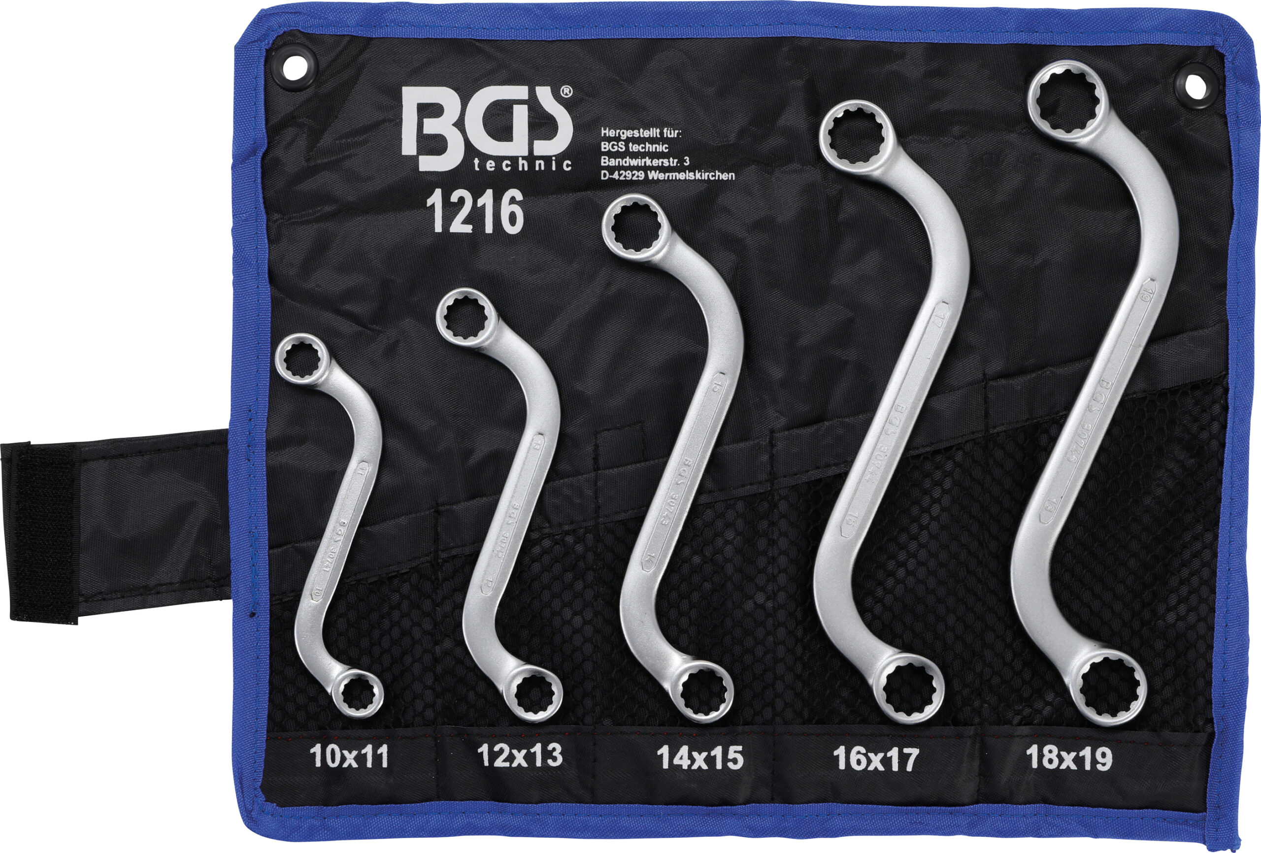 Double Ring Spanner Set | S-Type | 10 x 11 - 18 x 19 mm | 5 pcs.