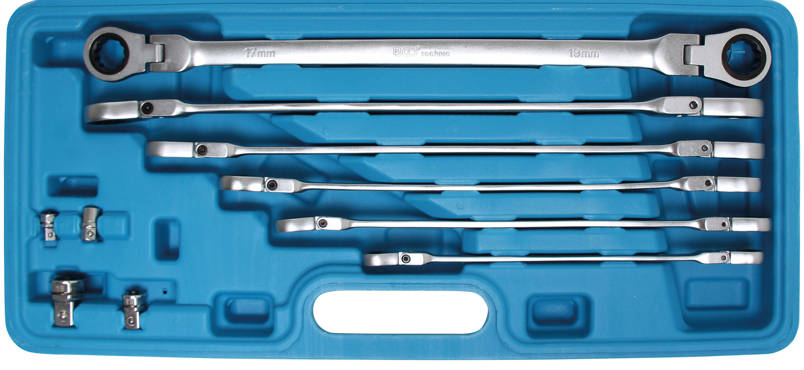 Double Swivel Head Ratchet Wrench Set | 8 - 19 mm | 10 pcs.
