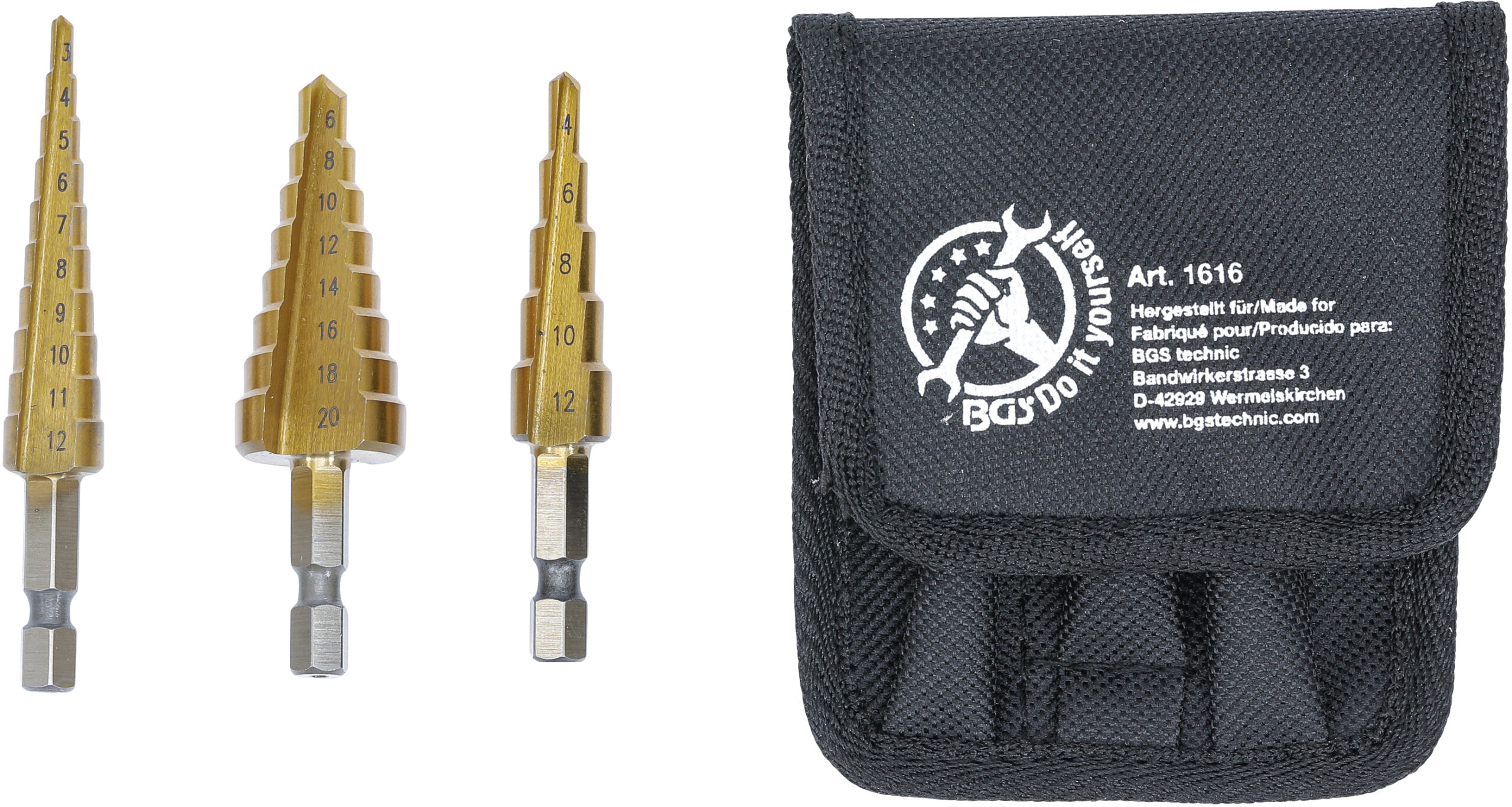 HSS Step Drill Set | 3 - 20 mm | 3 pcs.