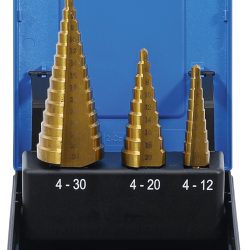 Step Drill Set | titanium-nitrided | Ø 4 - 30 mm | 3 pcs.
