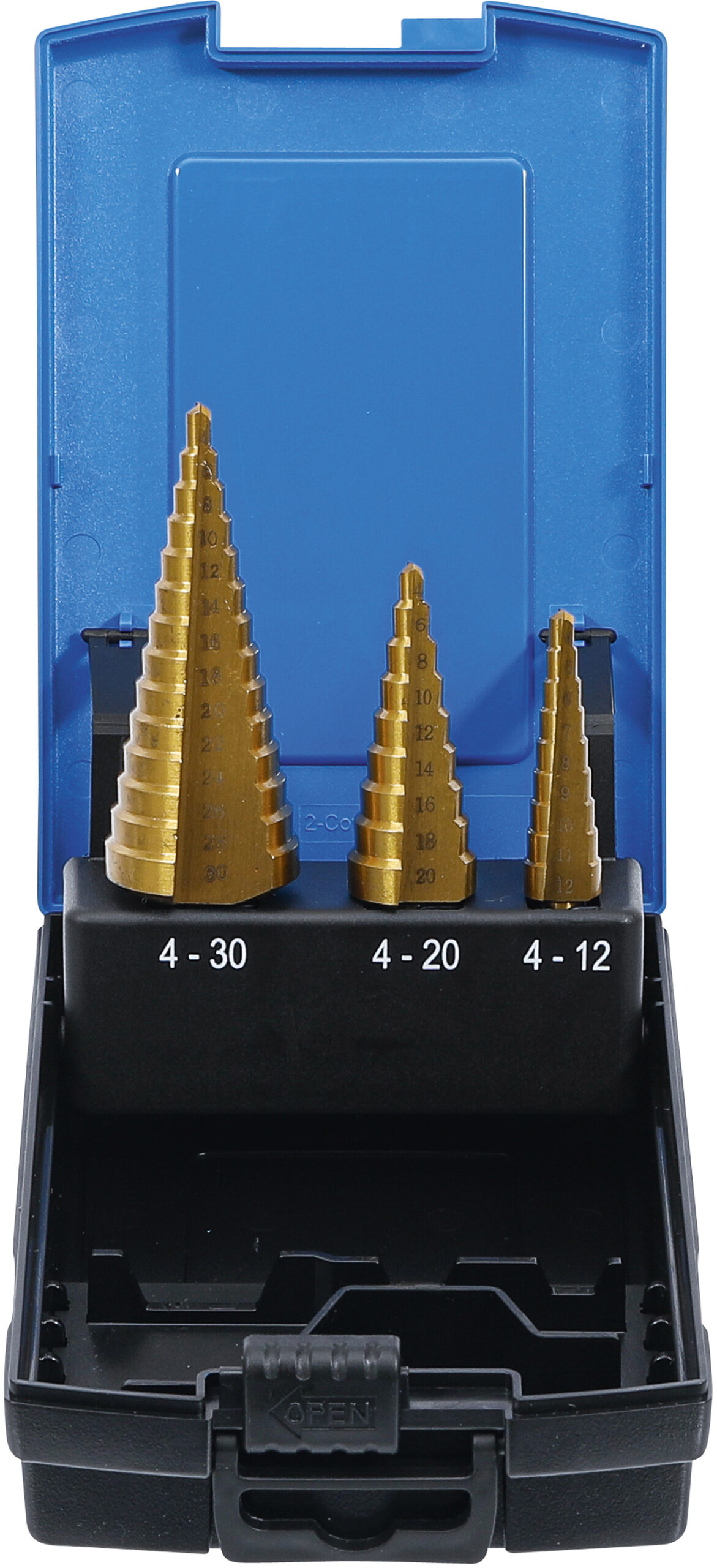 Step Drill Set | titanium-nitrided | Ø 4 - 30 mm | 3 pcs.