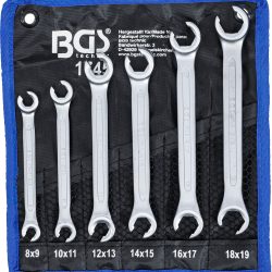 Double Ring Spanner Set, open Type | 8 x 9 - 18 x 19 mm | 6 pcs.