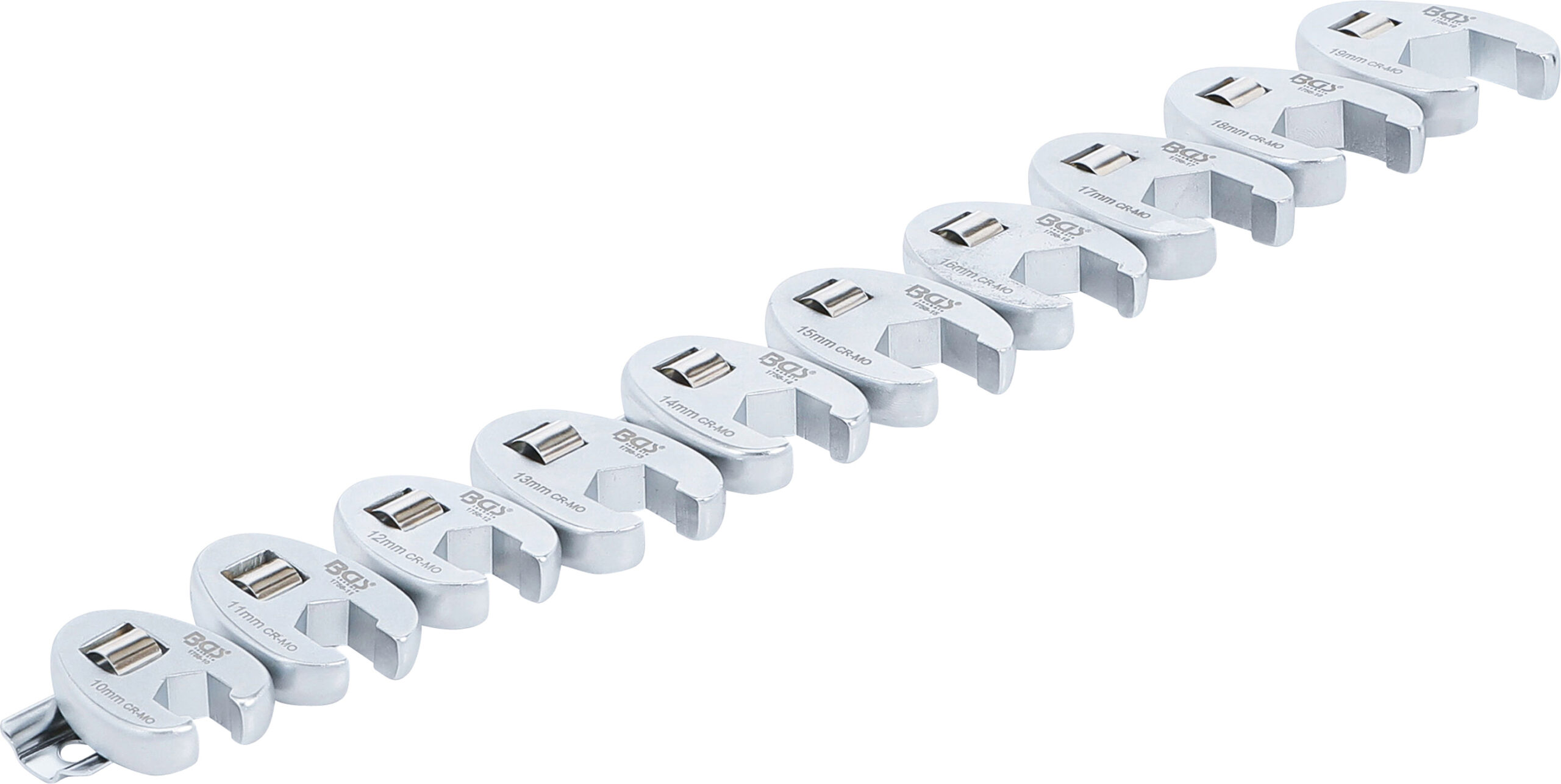 Crowfoot Spanner Set | 10 mm (3/8") Drive | 10 - 19 mm | 10 pcs.