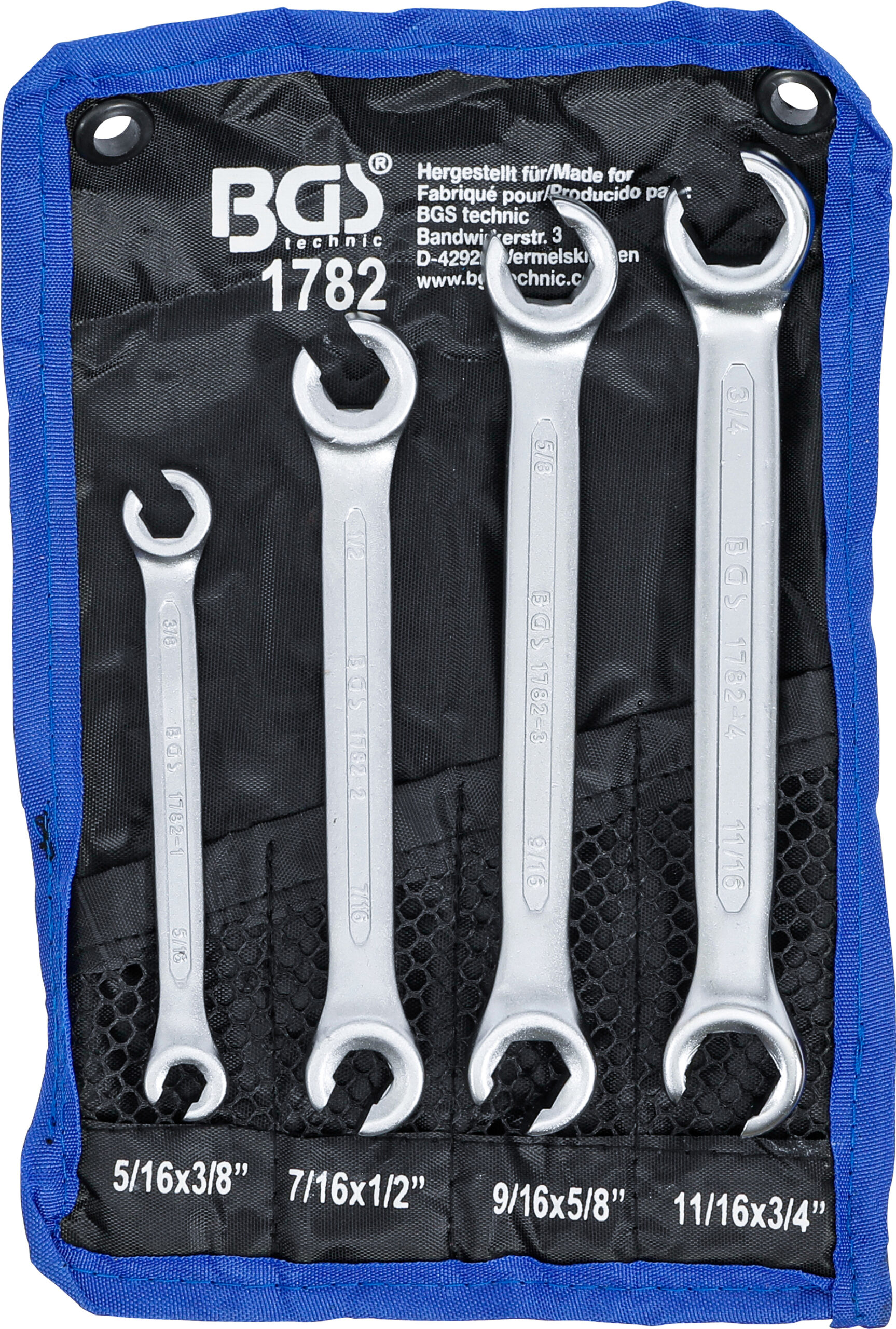 Double Ring Spanner Set, open Type | Inch Sizes | 4 pcs.