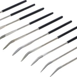 Diamond Hole File Set | bent | 140 x 3 mm | 10 pcs.