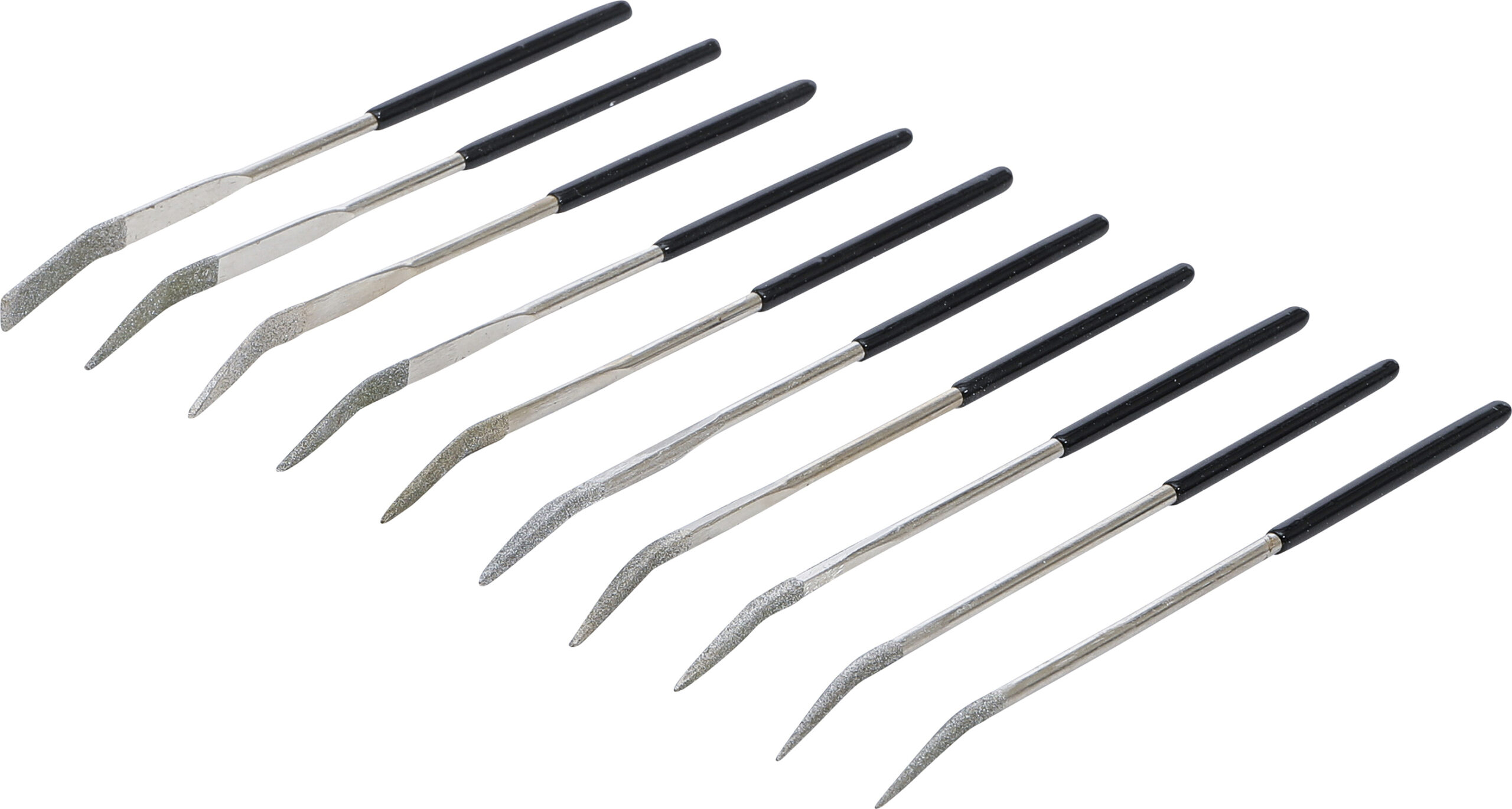 Diamond Hole File Set | bent | 140 x 3 mm | 10 pcs.