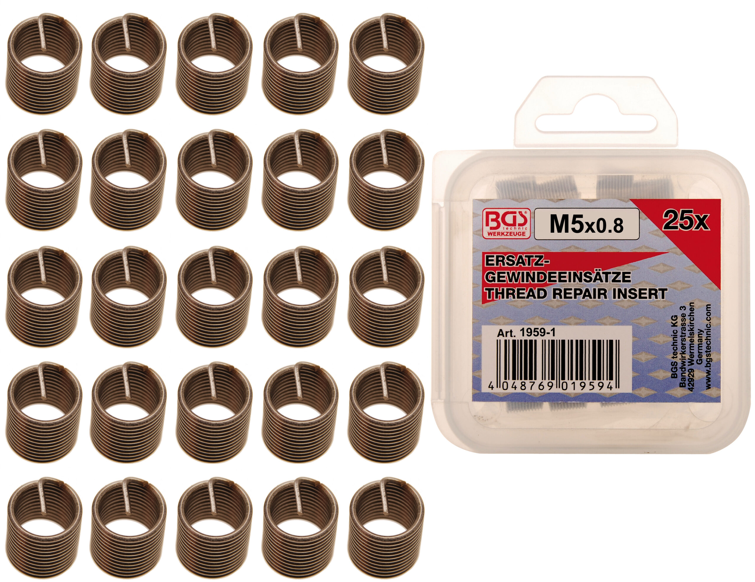 Replacement Thread Inserts | M5 x 0.8 | 25 pcs.