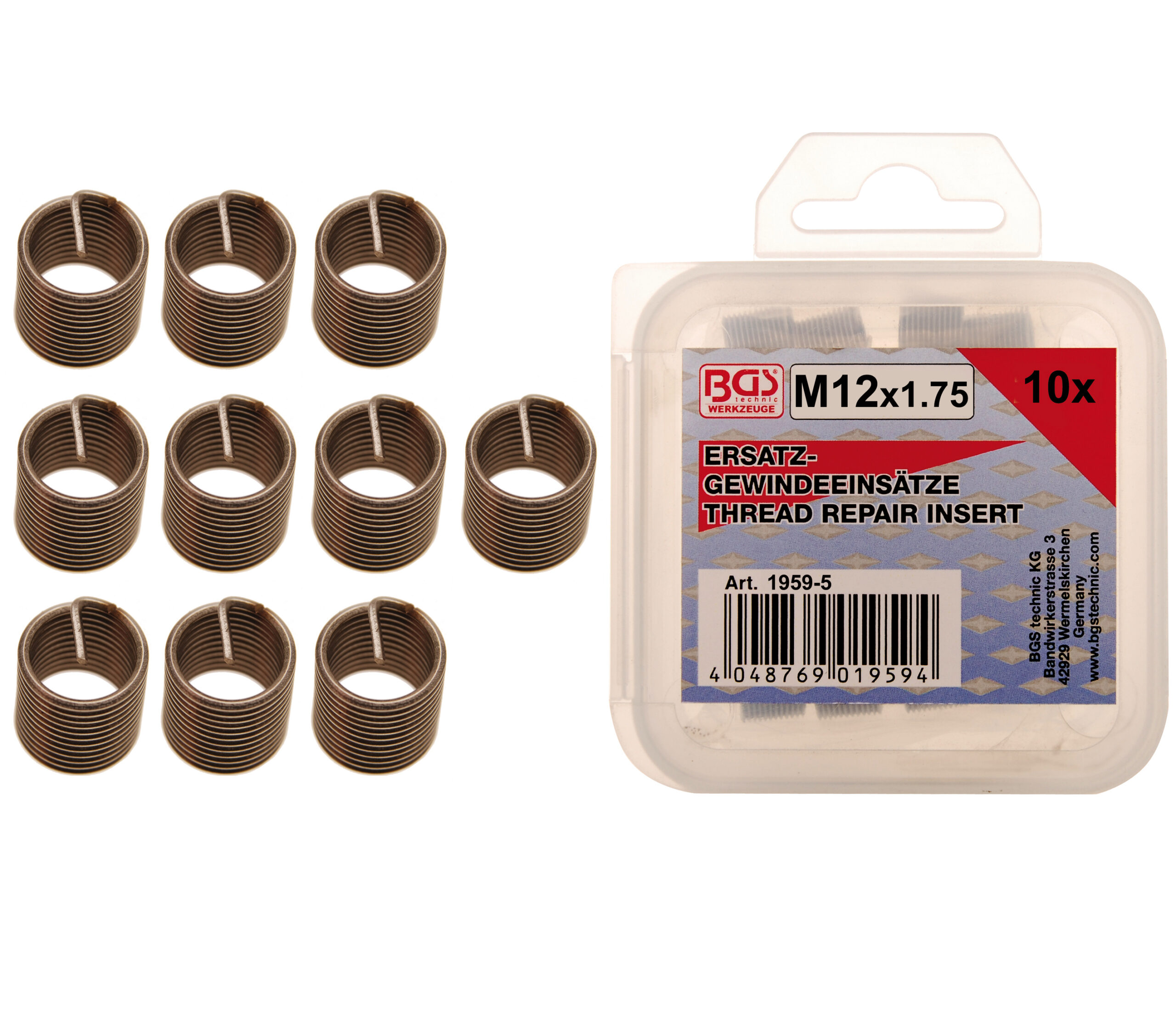 Replacement Thread Inserts | M12 x 1.75 | 10 pcs.