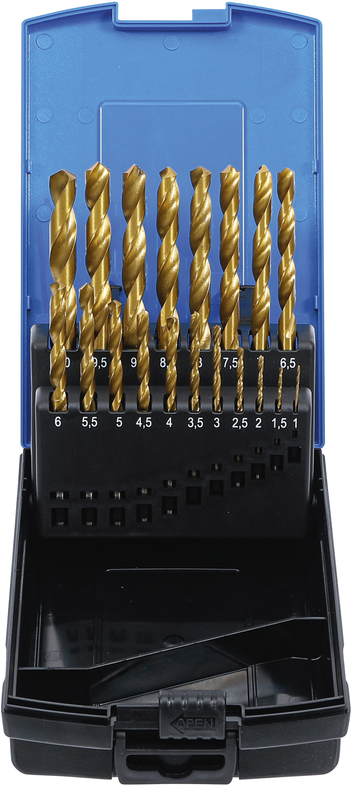 Twist Drill Set | HSS | titanium nitrated | 1 - 10 mm | 19 pcs.