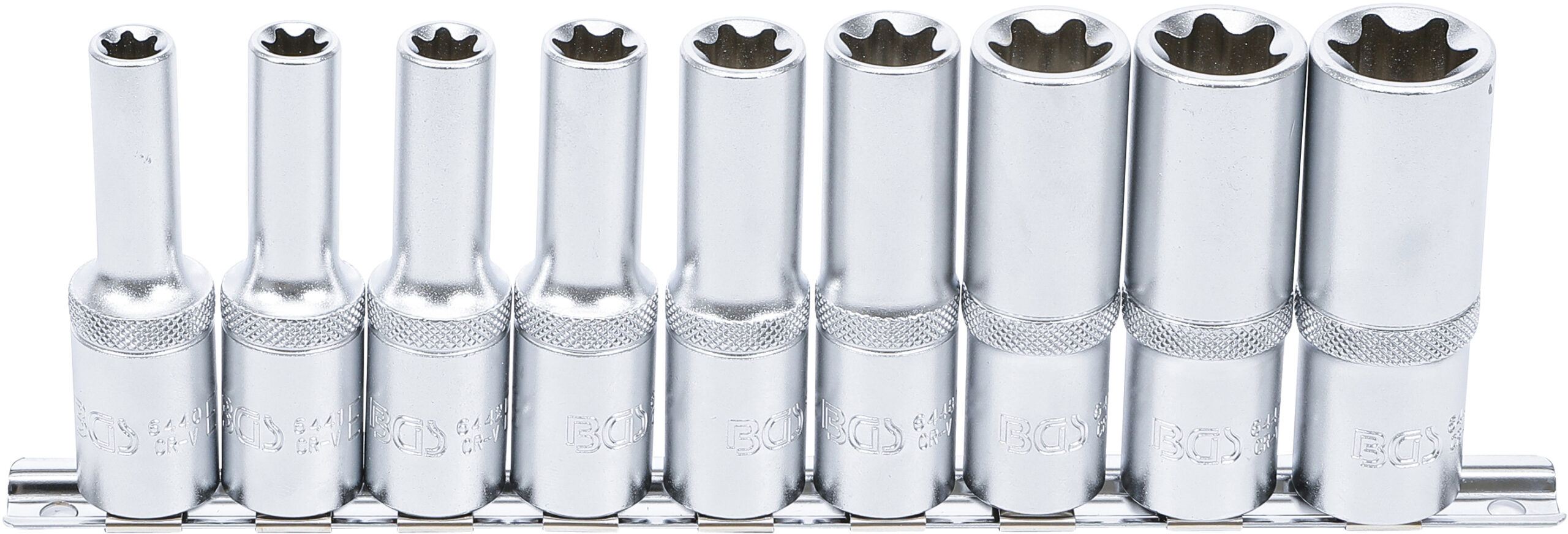 Socket Set, E-Type, deep | 12.5 mm (1/2") Drive | E10 - E24 | 9 pcs.