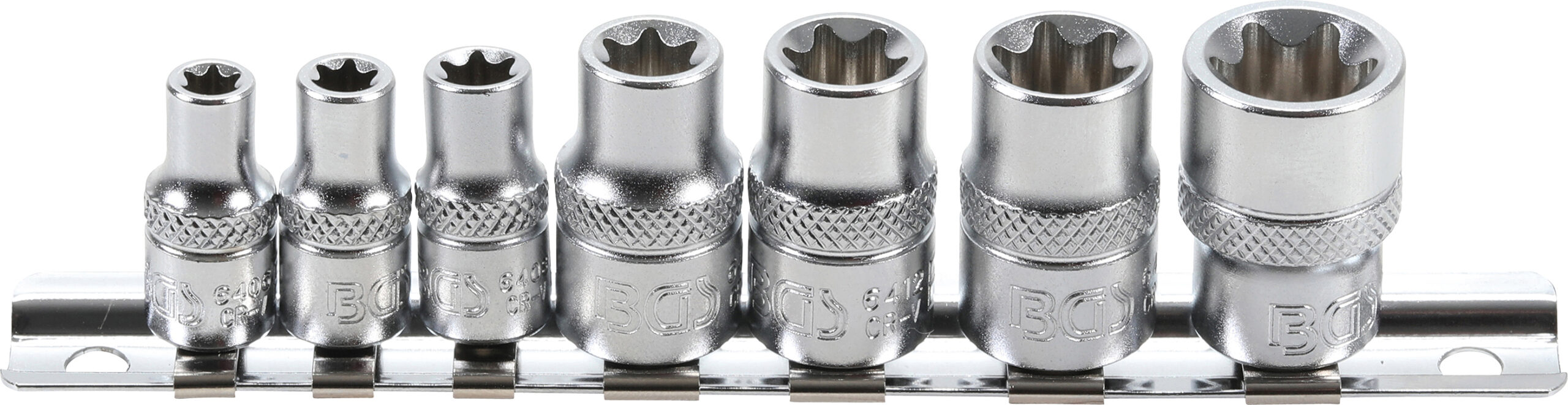 Socket Set, E-Type | 6.3 mm (1/4") / 10 mm (3/8") Drive | E6 - E16 | 7 pcs.