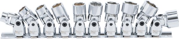 Universal Joint Socket Set, Hexagon | 10 mm (3/8") Drive | 10 - 19 mm | 10 pcs.