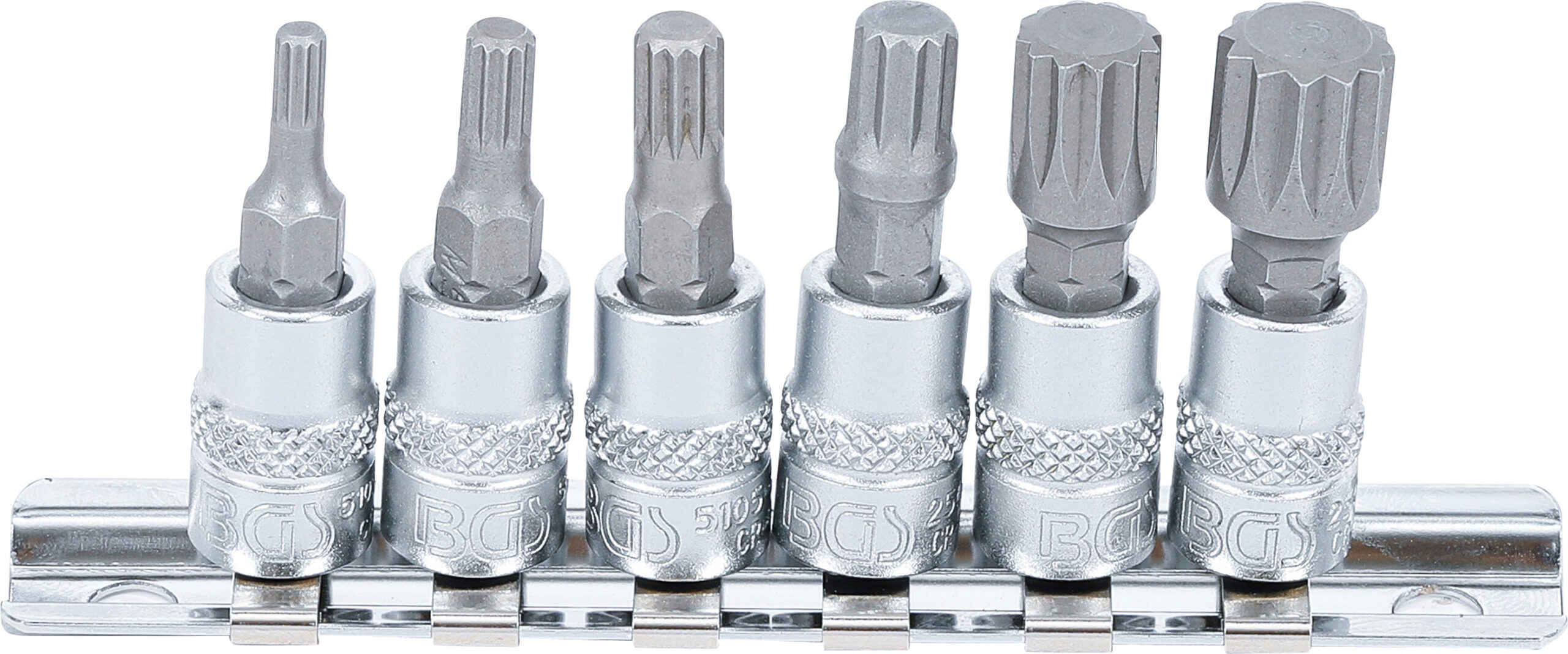 Bit Socket | 6.3 mm (1/4") Drive | Spline (for XZN) M4 - M12 | 6 pcs.