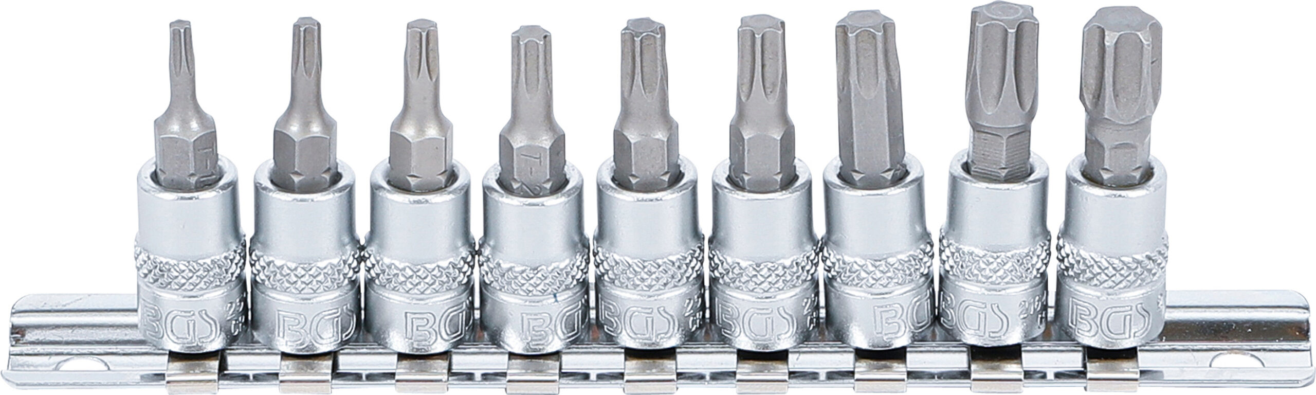 Bit Socket Set | 6.3 mm (1/4") Drive | T-Star (for Torx) T10 - T50 | 9 pcs.