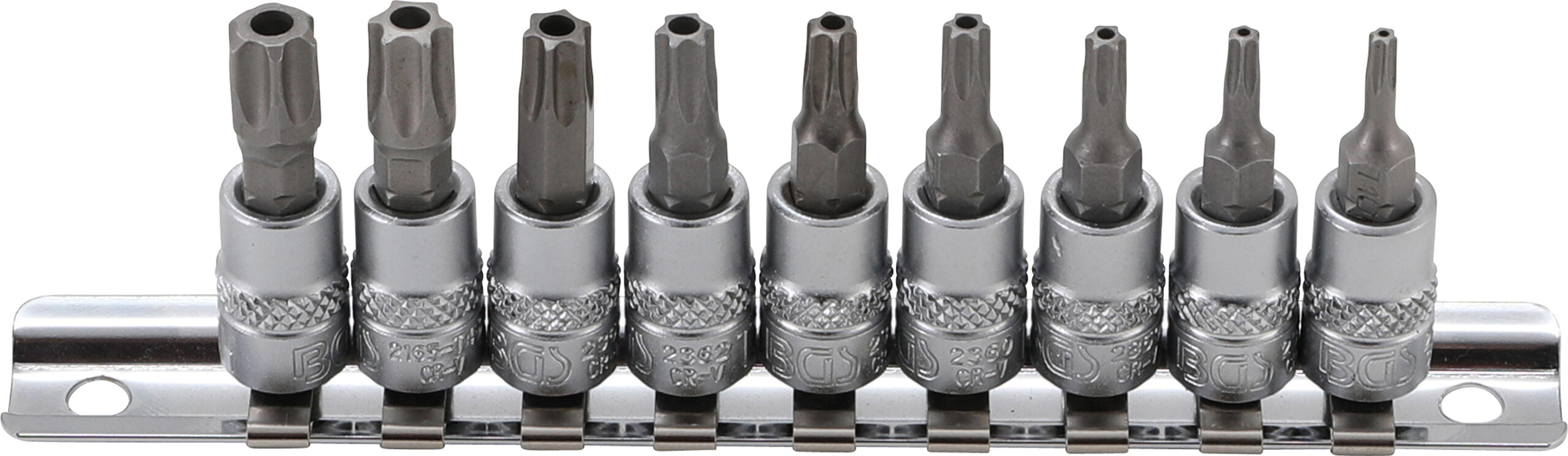 Bit Socket Set | 6.3 mm (1/4") Drive | T-Star tamperproof (for Torx) T10 - T50 | 9 pcs.