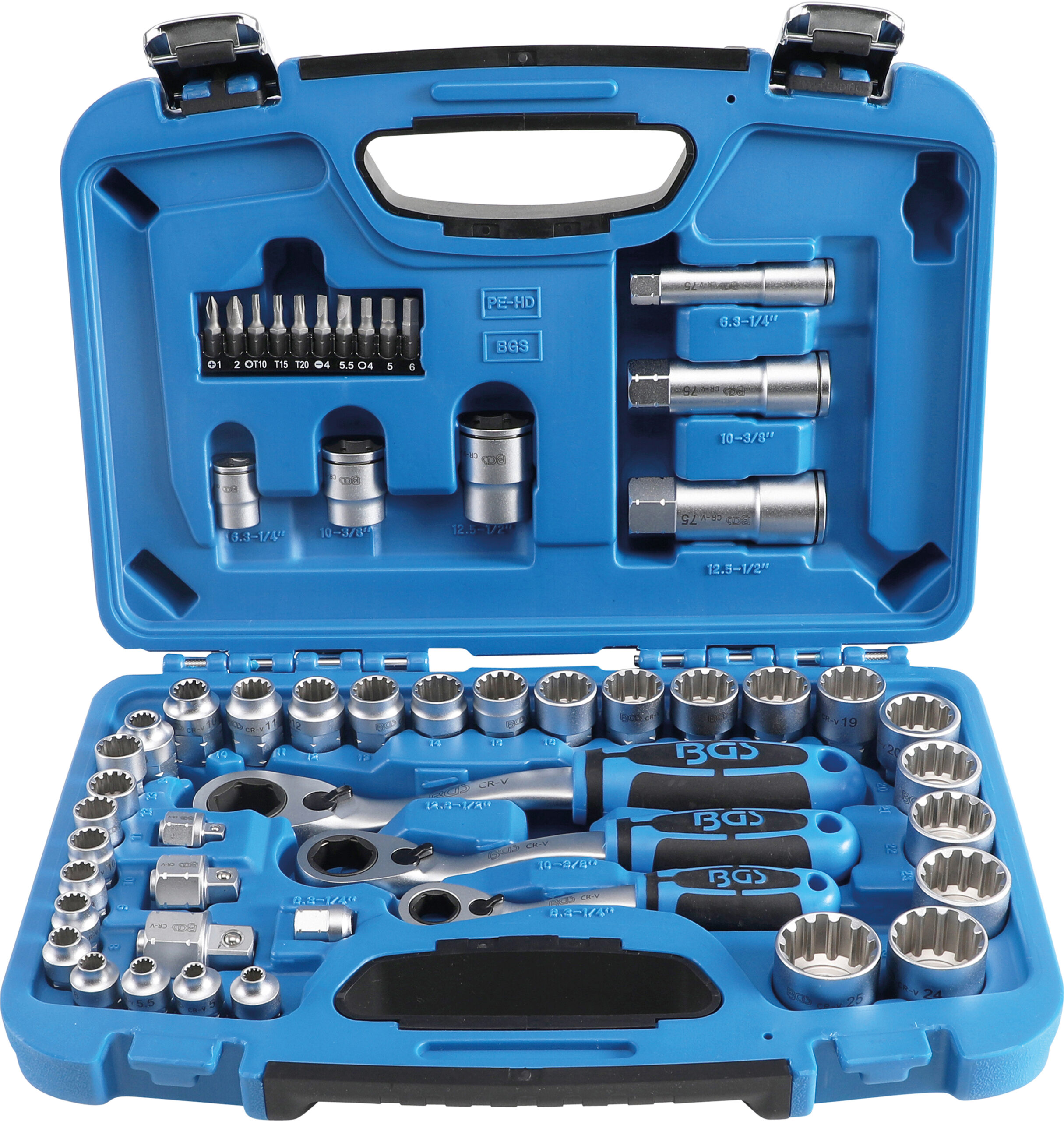 Go-Through Socket Set | Gear Lock | 4.5 - 25 mm | 52 pcs.