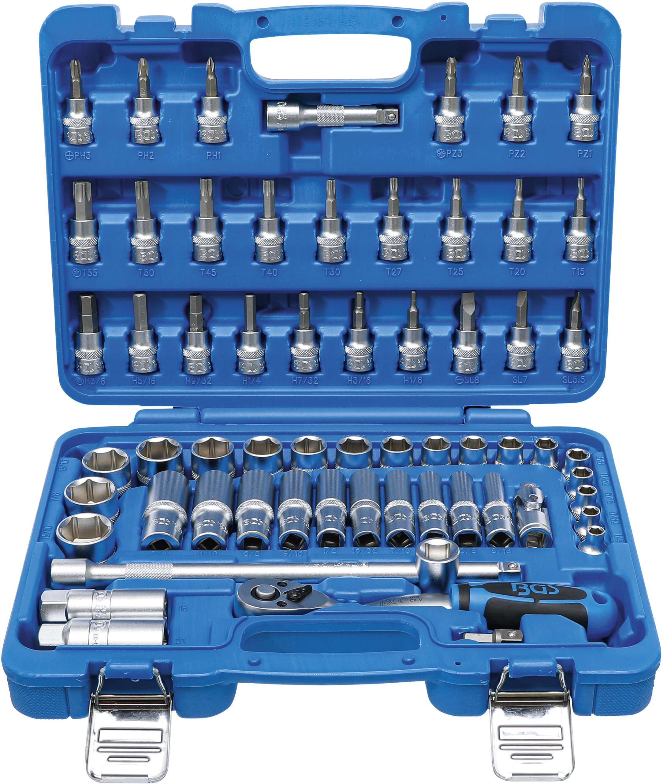 Socket Set | 10 mm (3/8") Drive | Inch Sizes | 61 pcs.