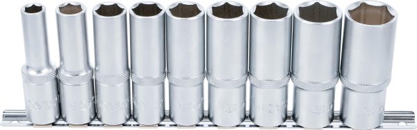 Socket Set, Hexagon, deep | 12.5 mm (1/2") Drive | 10 - 24 mm | 9 pcs.