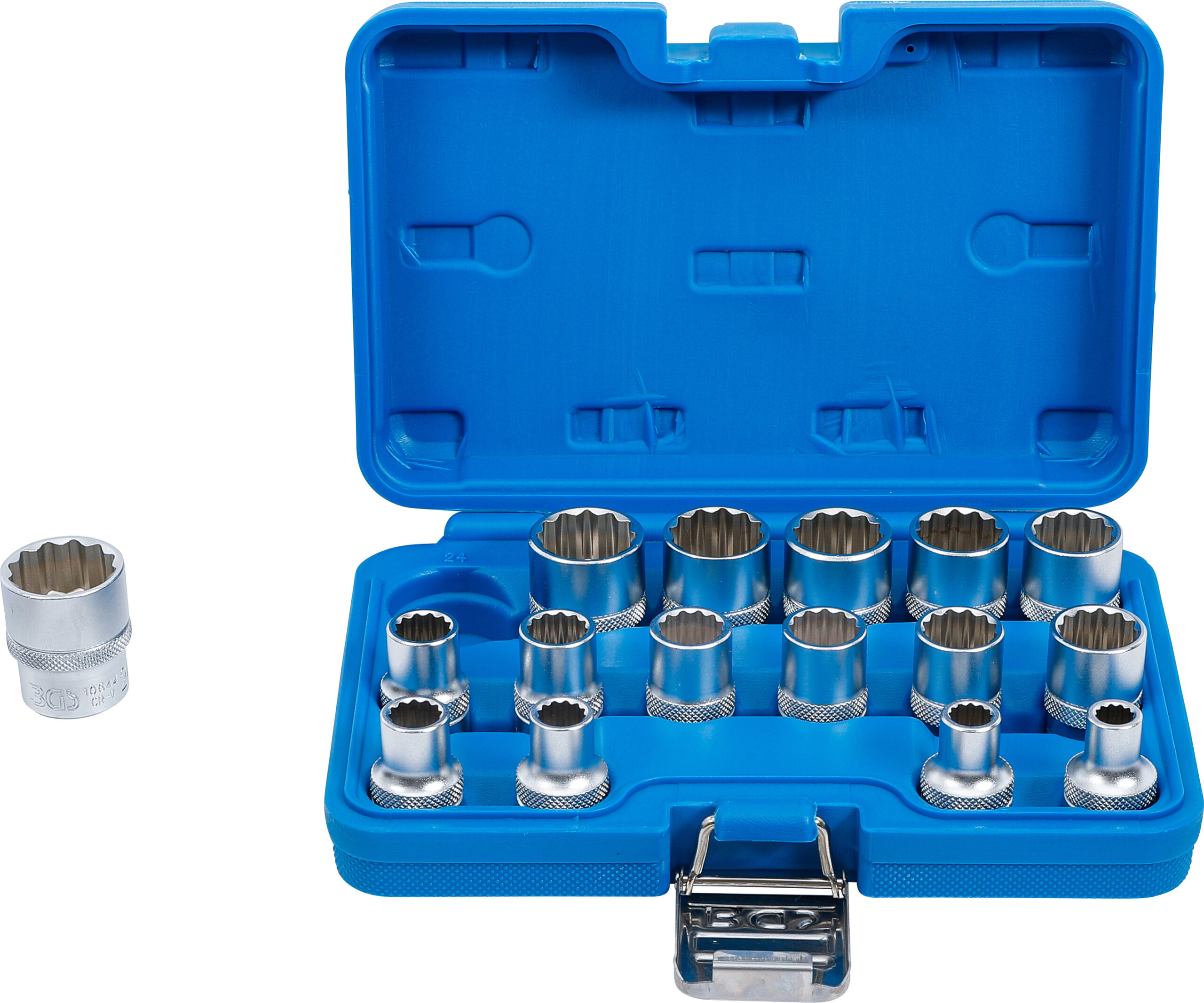 Socket Set, 12-point | 12.5 mm (1/2") Drive | 8 - 24 mm | 16 pcs.