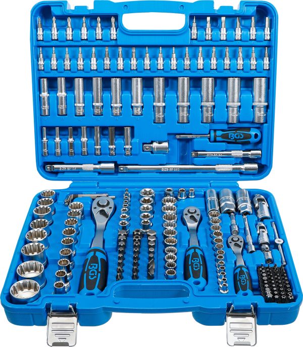 Socket Set Gear Lock | 6.3 mm (1/4") Drive / 10 mm (3/8") / 12.5 mm (1/2") | 192 pcs.