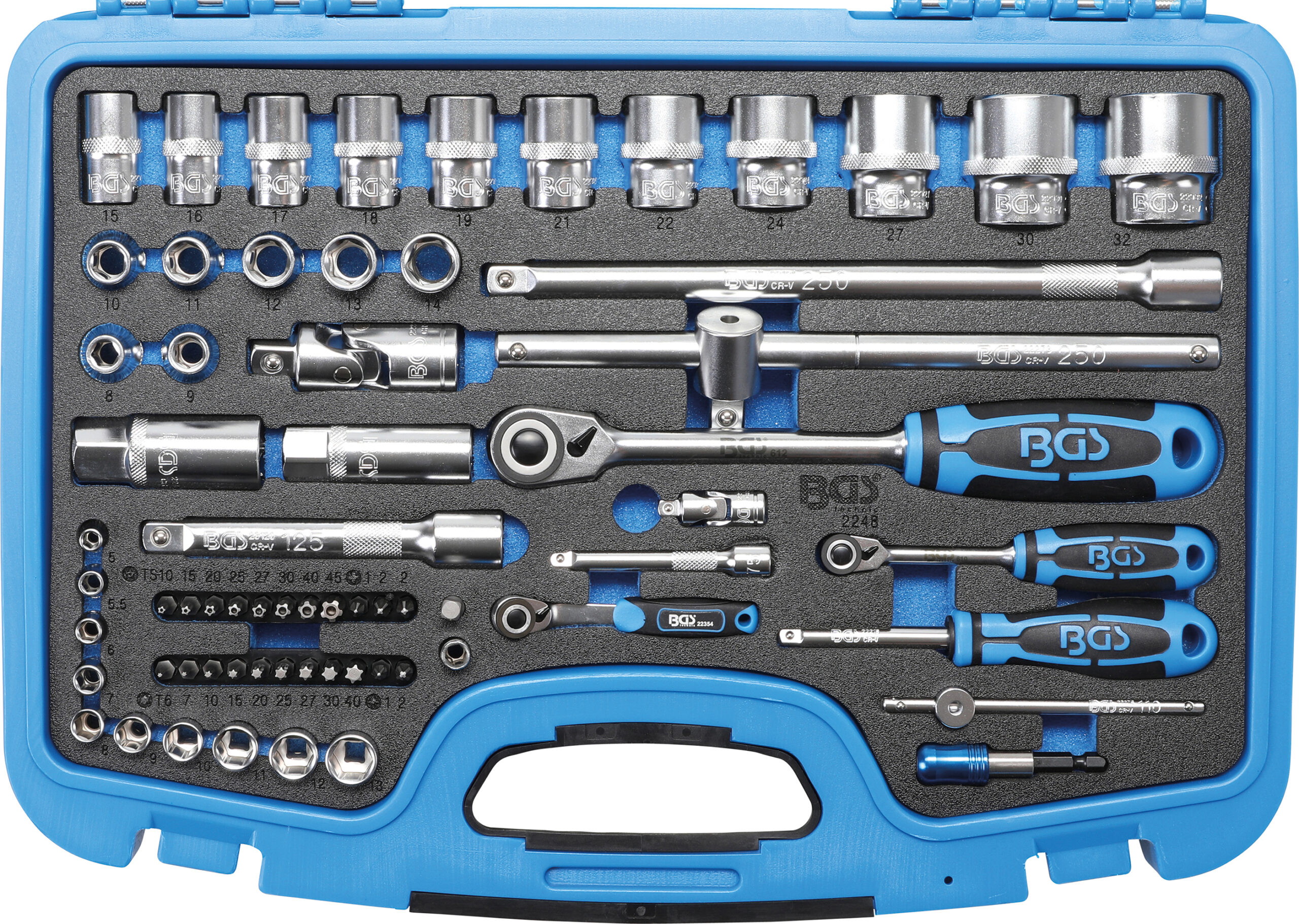 Socket Set, Hexagon | 6.3 mm (1/4") / 12.5 mm (1/2") Drive | 66 pcs.