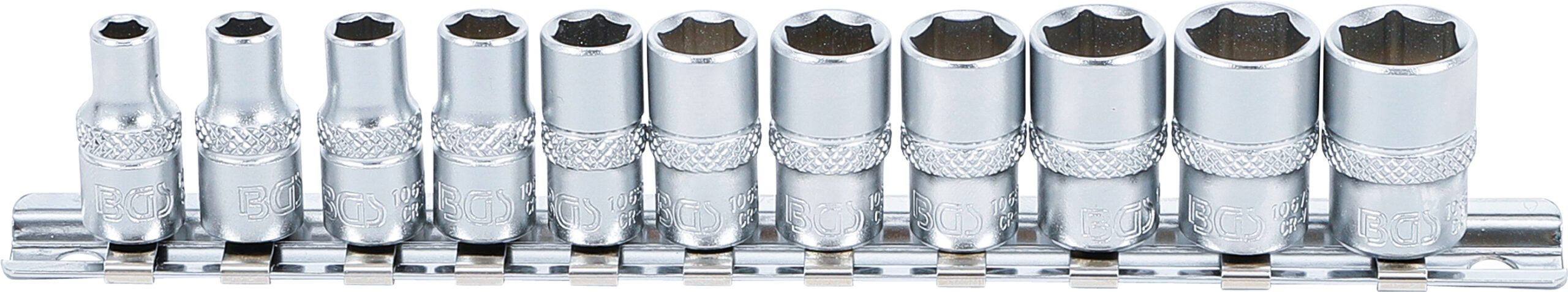 Socket Set, Hexagon | 6.3 mm (1/4") Drive | Inch Sizes | 11 pcs.