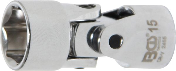 Universal Joint Socket, Hexagon | 10 mm (3/8") Drive | 15 mm