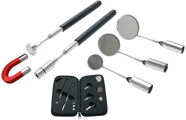 LED magnetic Pick-Up Tool and Inspection Mirror Set
