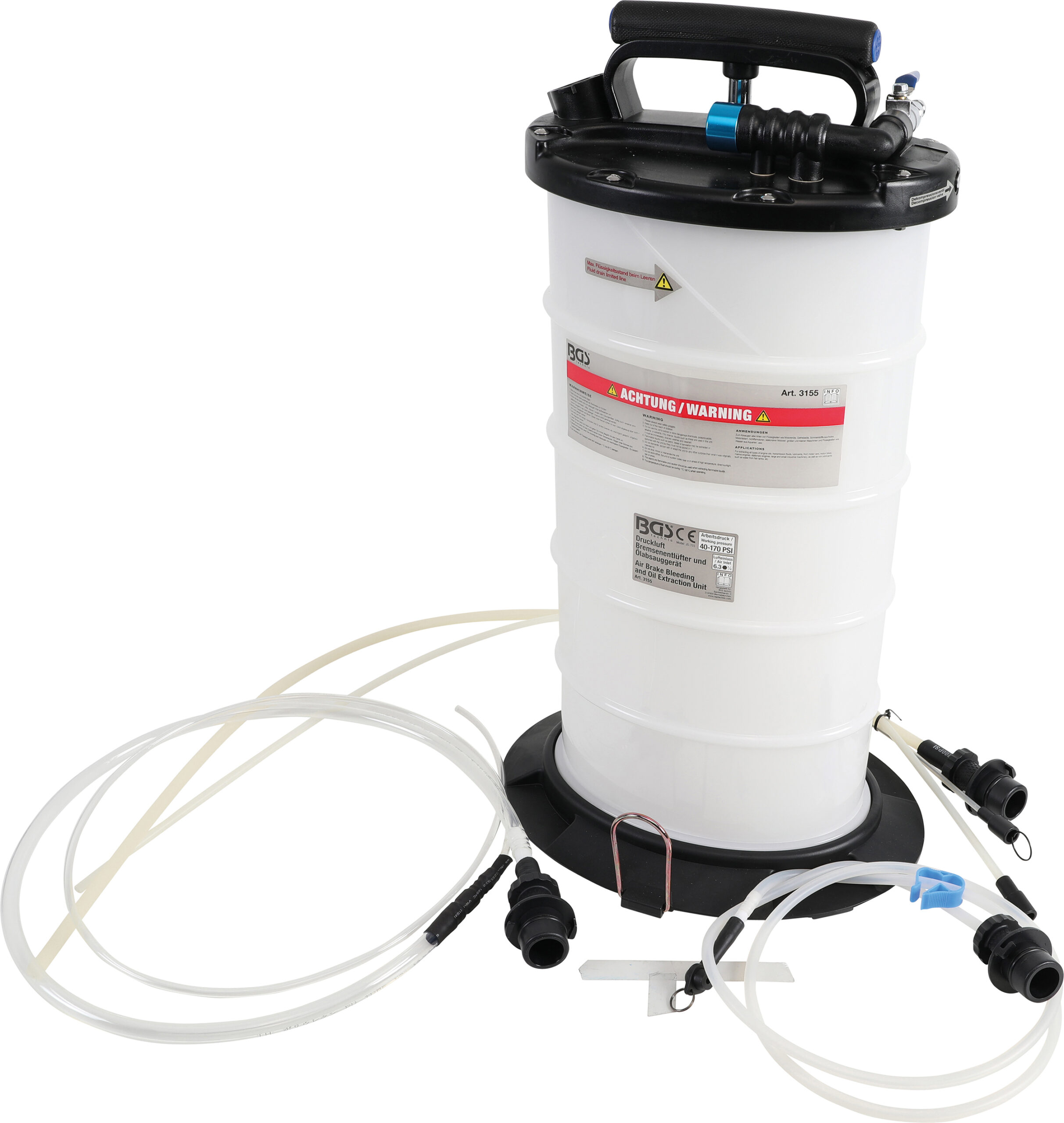 Air Brake Bleeding and Oil Extraction Unit - pneumatic and manual