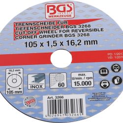 Cutting Disc for BGS Reversible Corner Grinder | Ø 105 x 1.5 x 16.2 mm