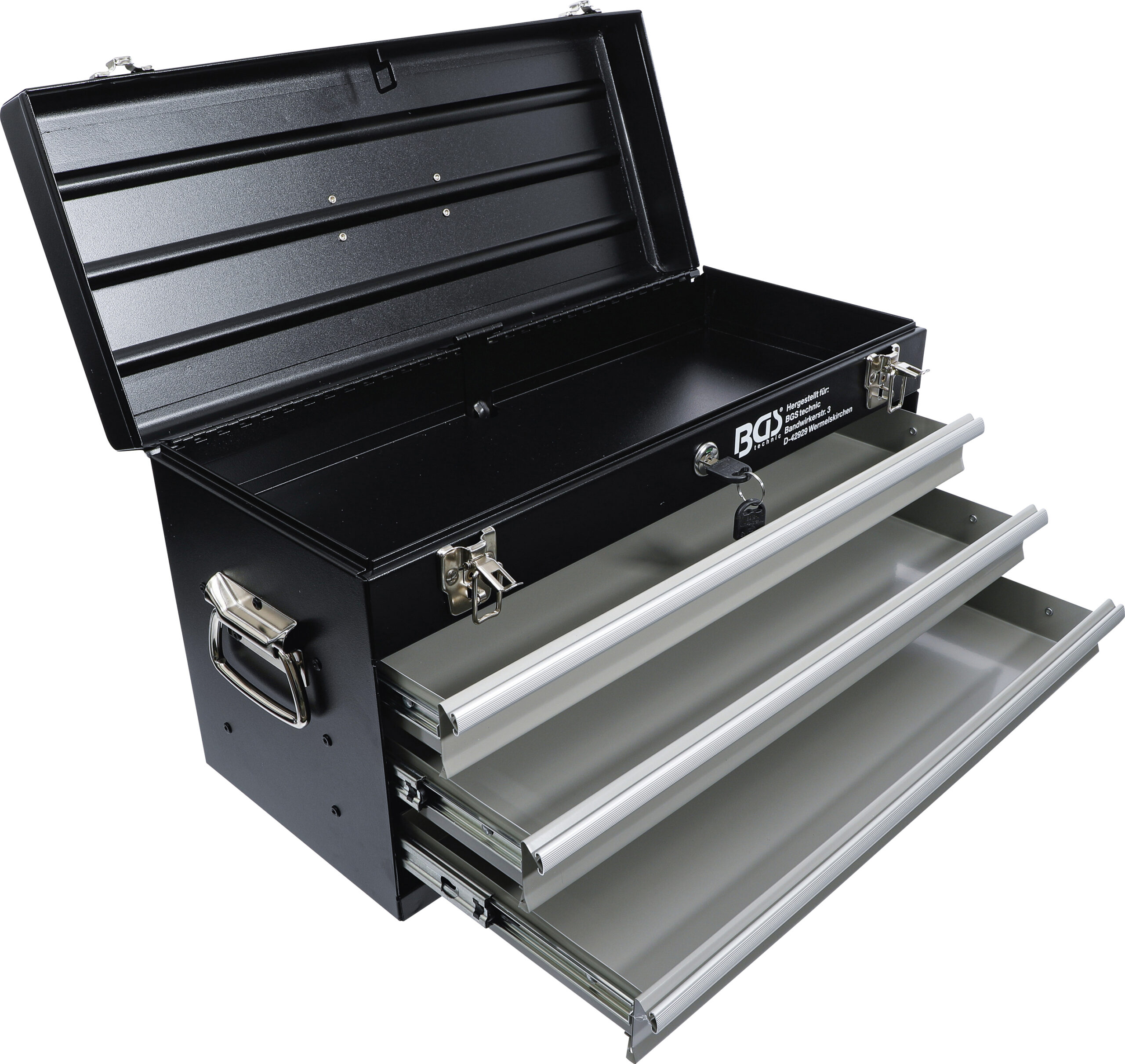 Metal Tool Case, empty | 3 Drawers