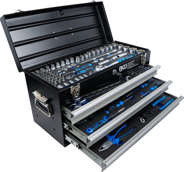 Metal workshop Tool Case | 3 Drawers | with 143 Tools