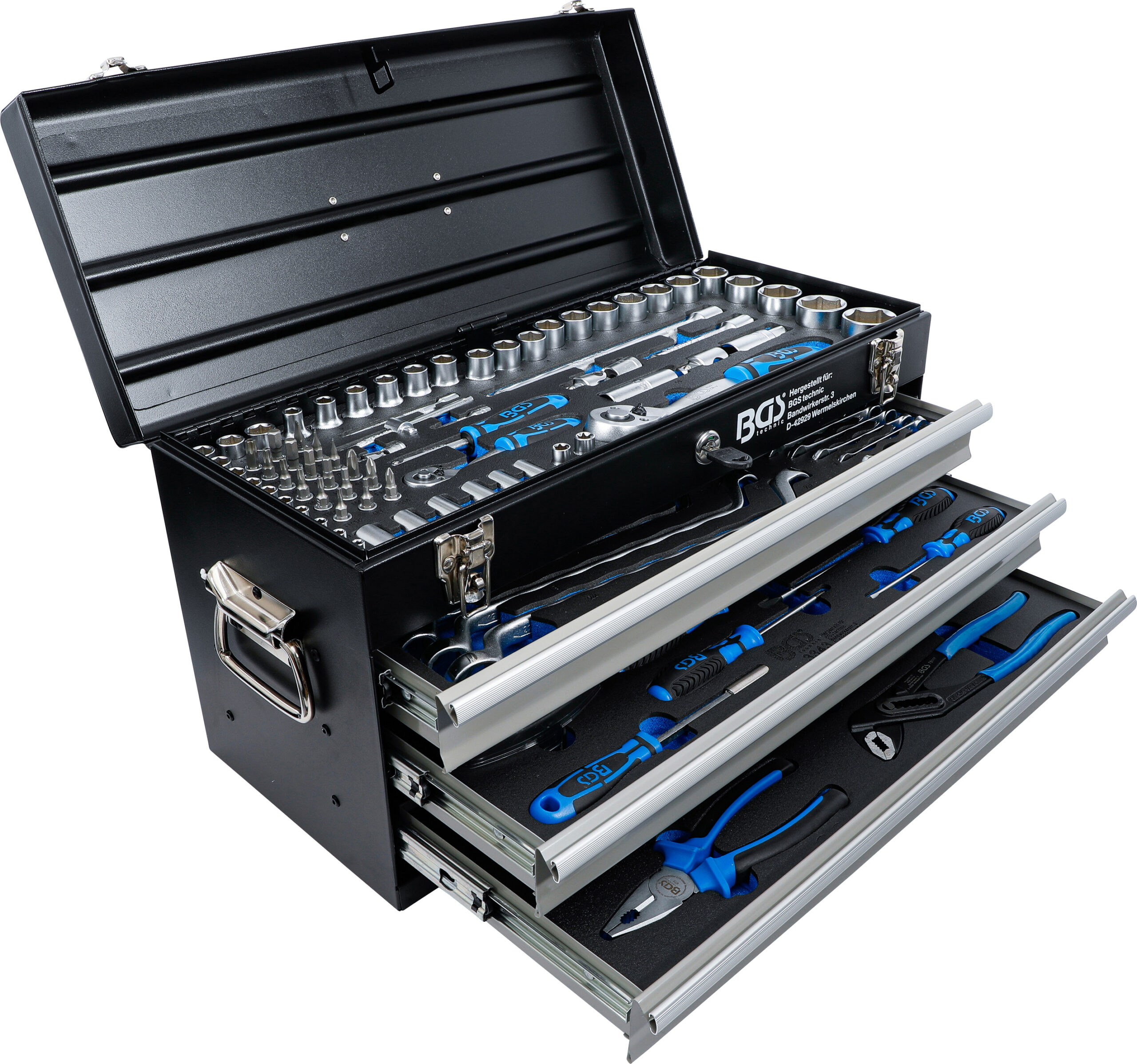 Metal workshop Tool Case | 3 Drawers | with 143 Tools
